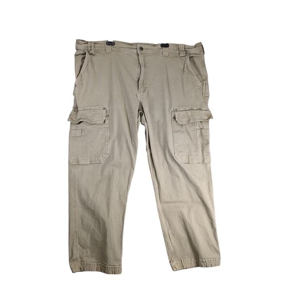 Duluth Trading Flex Fire Hose Cargo Work Pants Men's 44x28 Khaki Relaxed 45507 - Picture 1 of 10